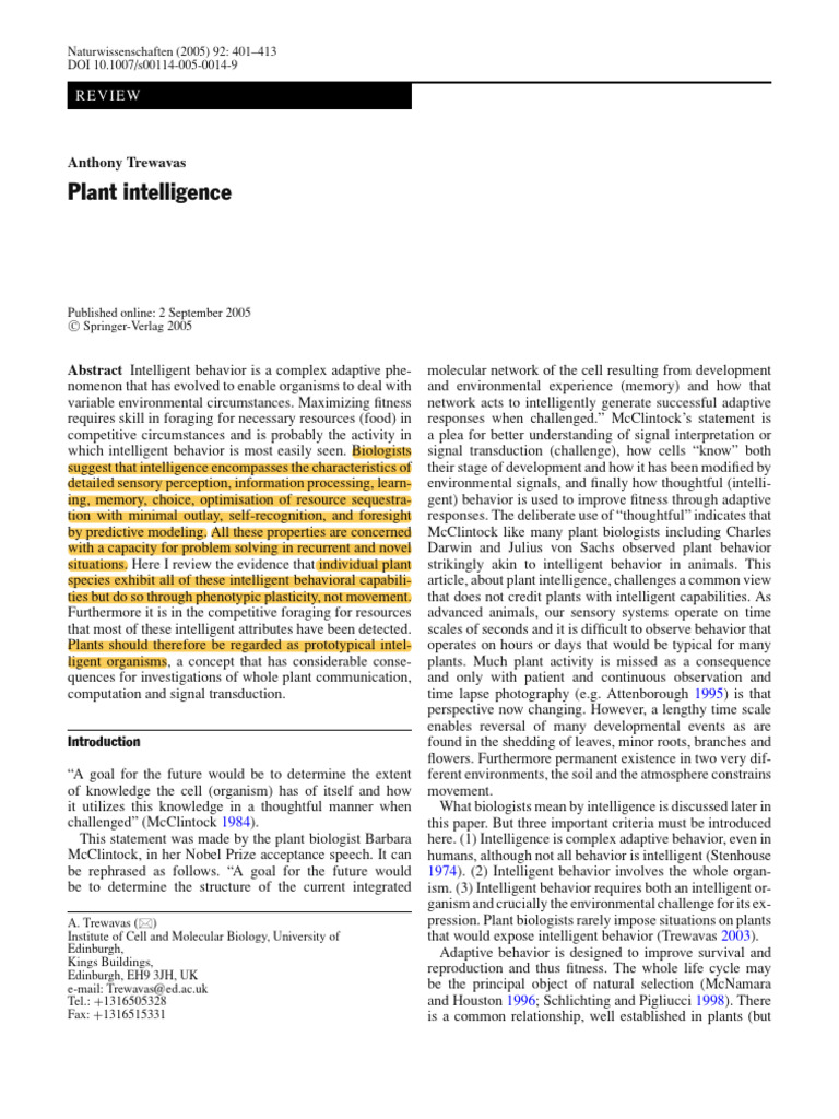 Understanding Plant Intelligence | PDF | Root | Plants