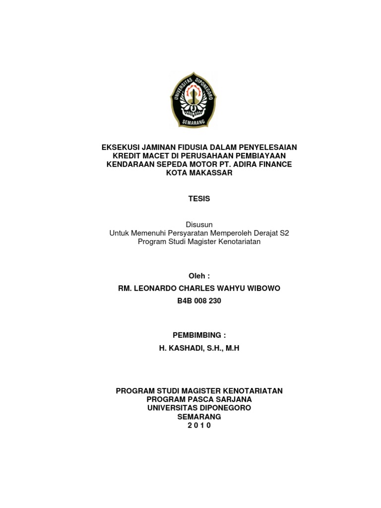 Eksekusi Jaminan Fidusia