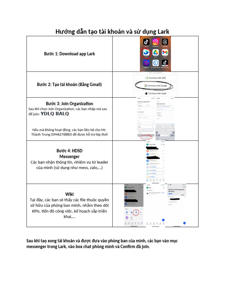 HDSD Lark | PDF