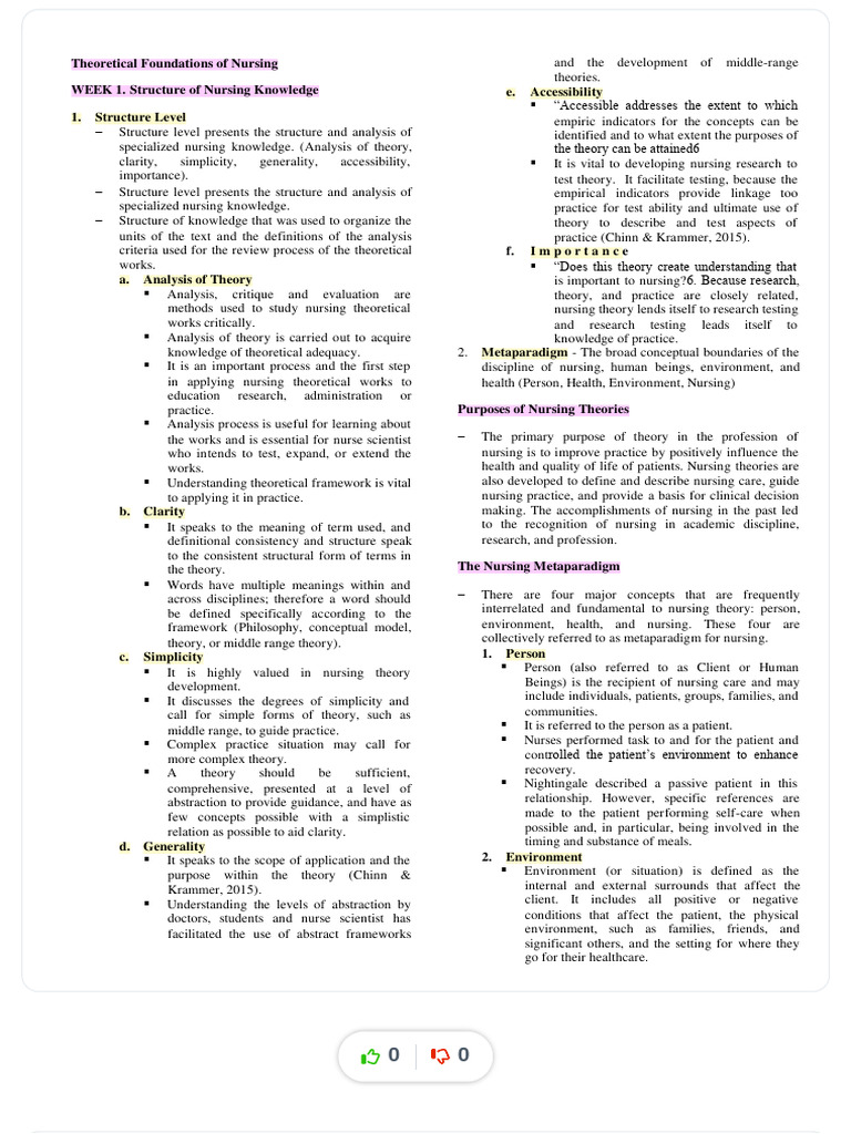 Nursing Knowledge Structure and Theory | PDF | Theory | Concept