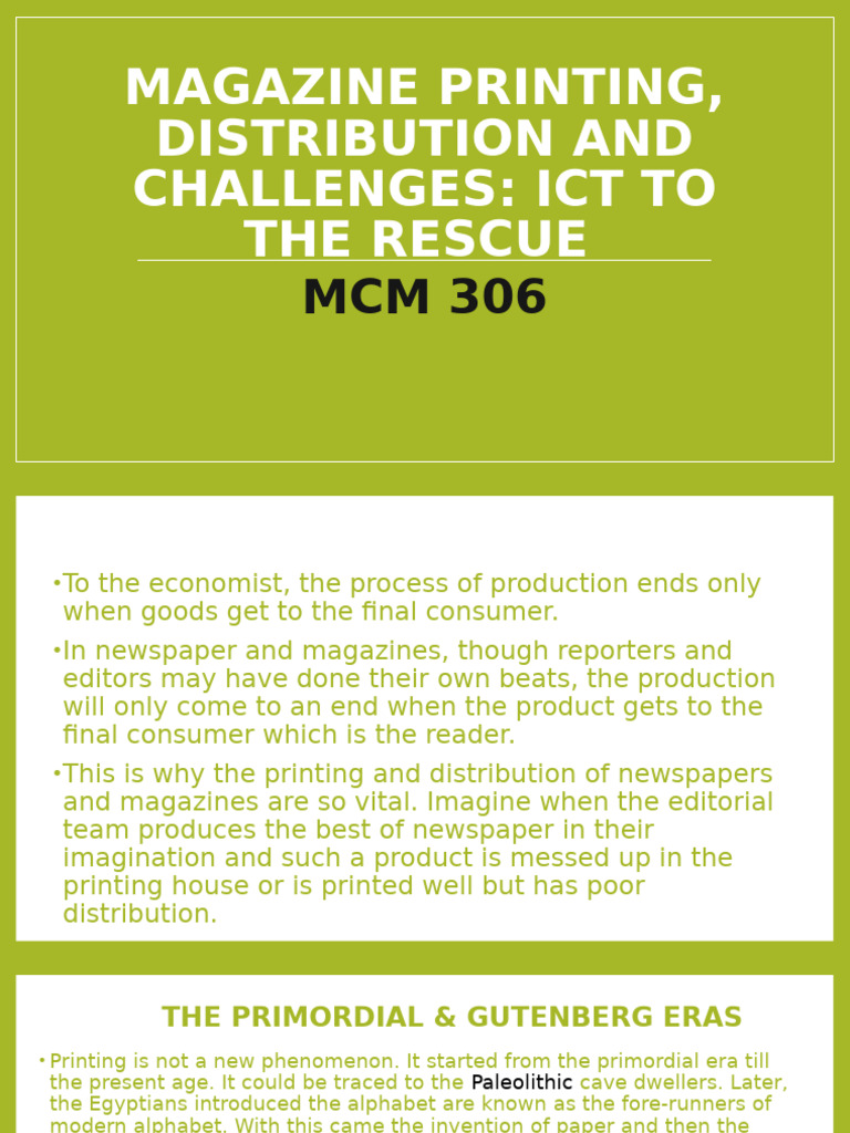 Magazine Printing and Distribution Challenges | PDF | Printing | Newspapers