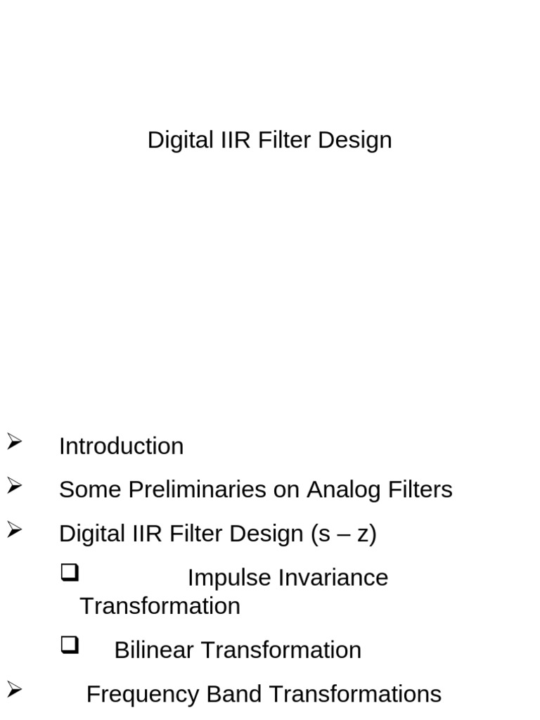 Digital IIR Filter Design Techniques | PDF | Filter (Signal Processing ...