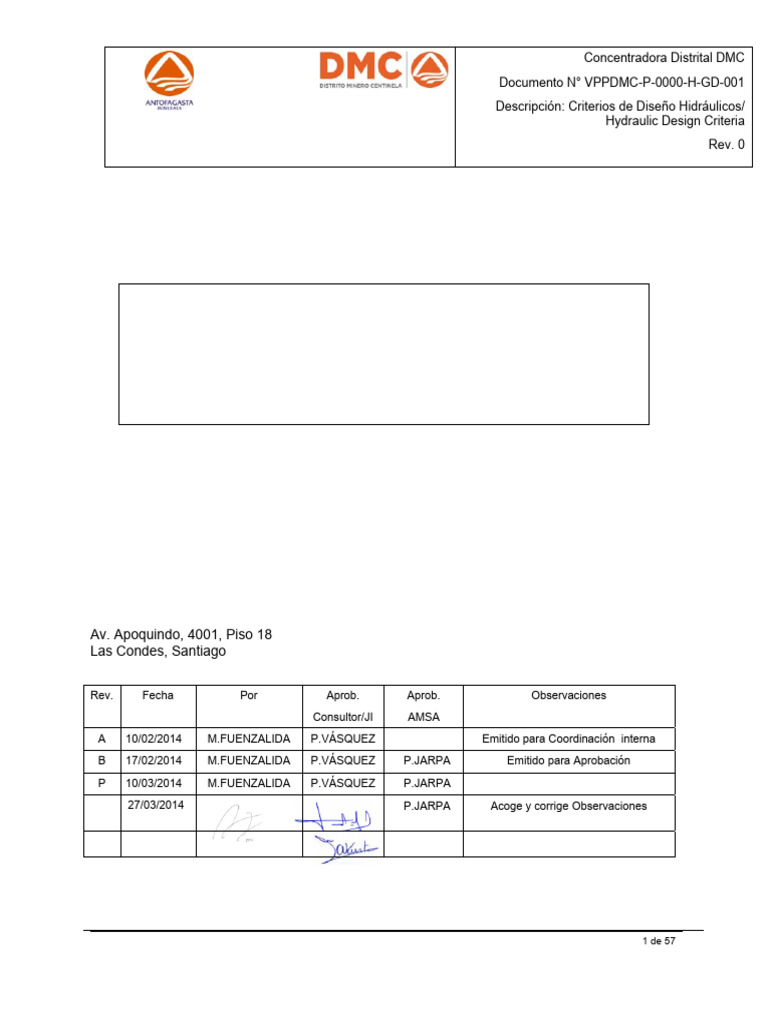 Criterios de Diseño Hidráulicos DMC | PDF | Ingeniería mecánica ...