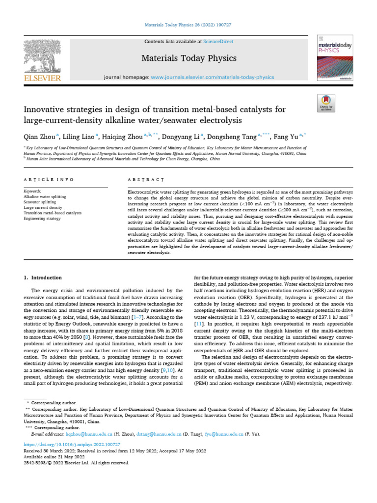 Innovative Strategies in Design of Transition Metal-Based Catalysts For ...