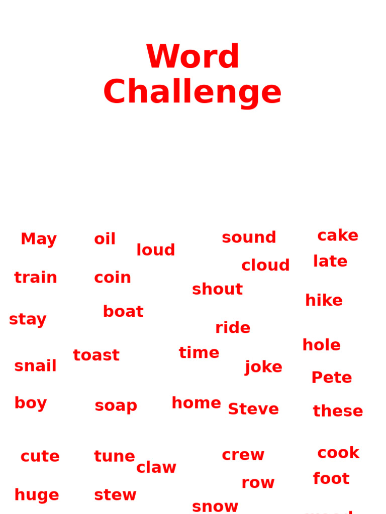 May Word Challenge List | PDF