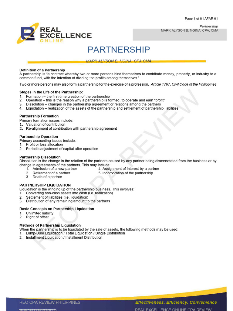 Partnership Accounting Overview Guide | PDF | Partnership | Interest