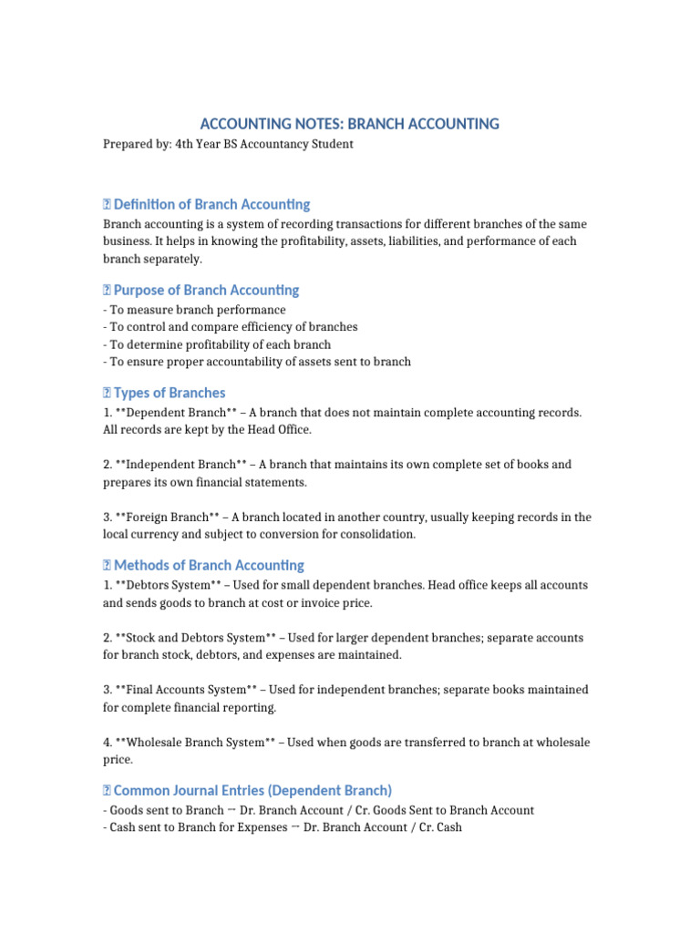 Understanding Branch Stock Accounting | PDF | Expense | Stocks