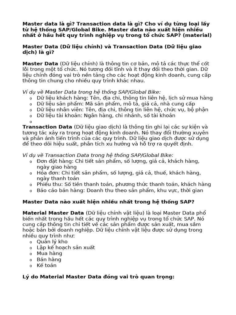 Master Data | PDF