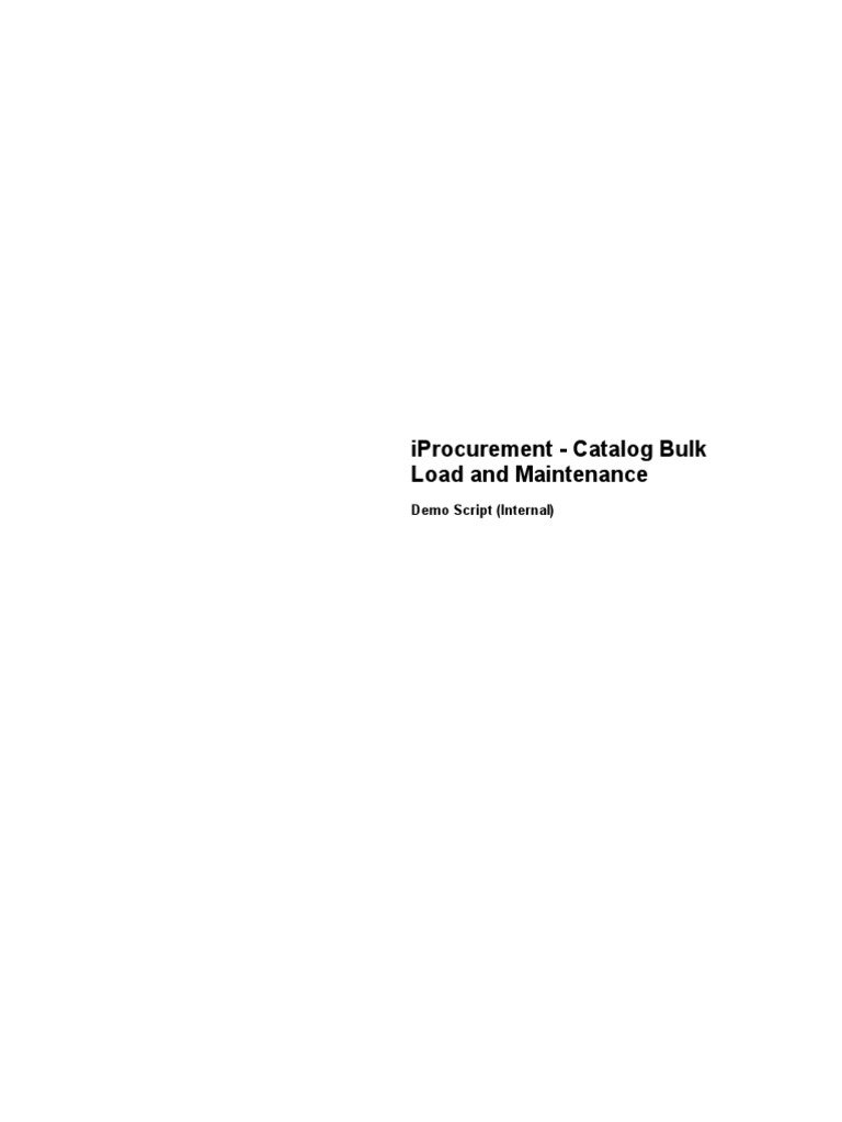 Iprocurement Catalog Bulk Load and Maintenance | PDF