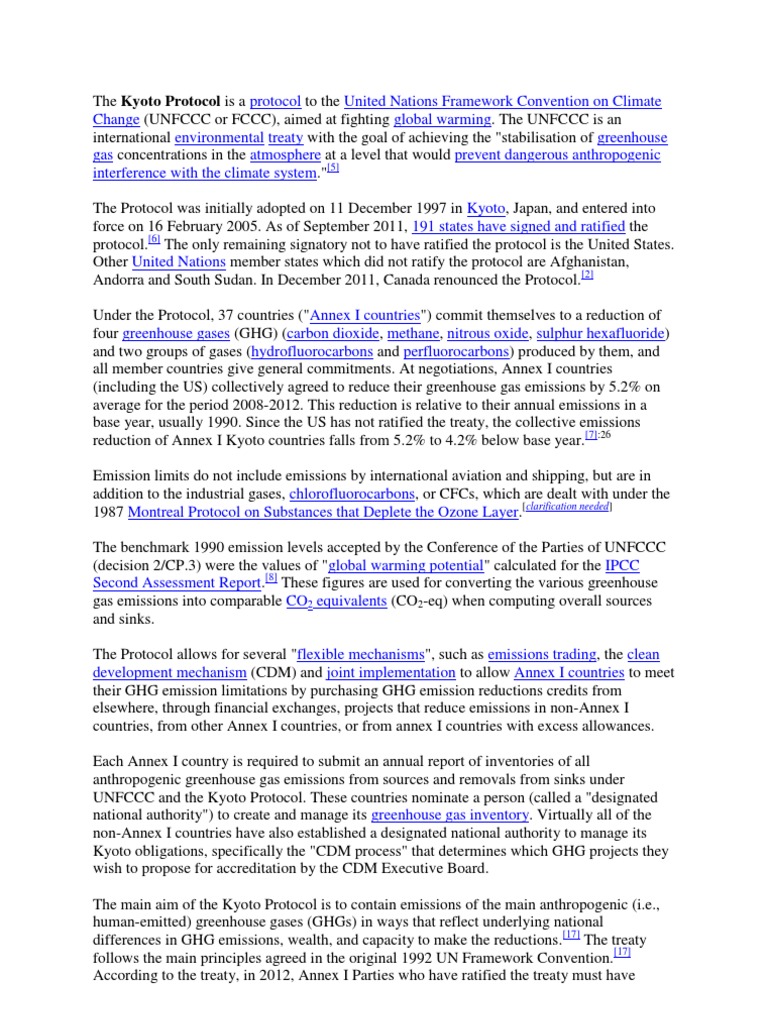 Kyoto protocol targets picture