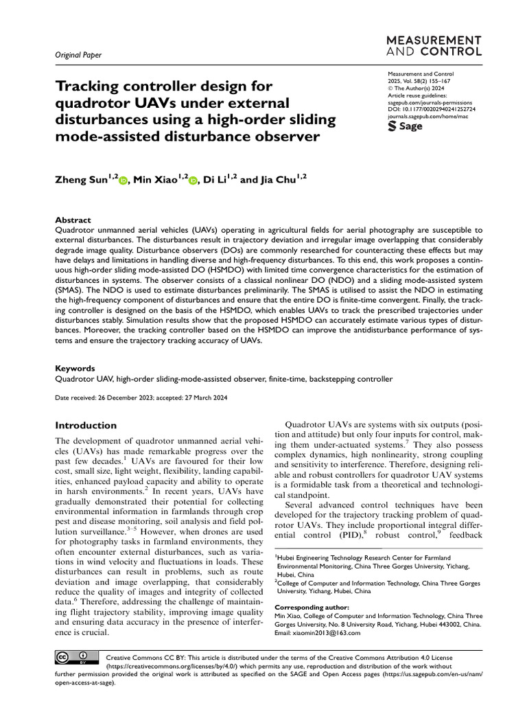 High-Order Sliding Mode for UAV Control | PDF | Control Theory | Mechanics