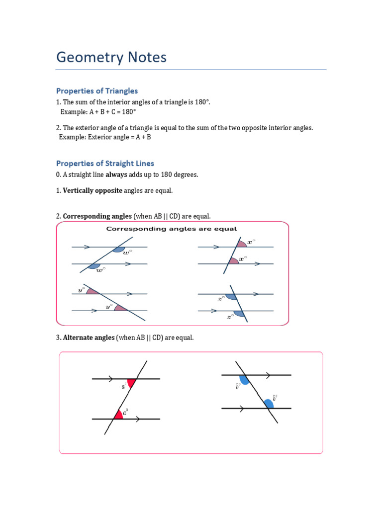 Geometry Notes | PDF