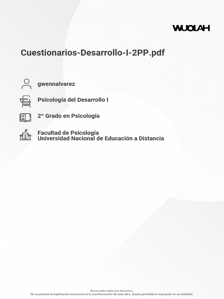 Cuestionarios Desarrollo I 2PP | PDF | Pensamiento | Intuición