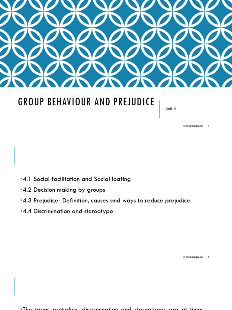 Understanding Prejudice and Group Dynamics | PDF | Prejudices | Stereotypes