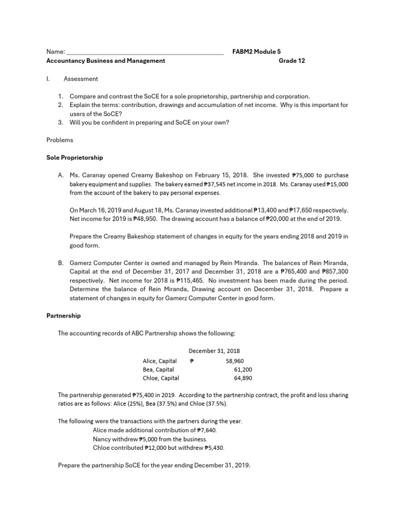 Statement of Changes in Equity Guide | PDF | Equity (Finance ...
