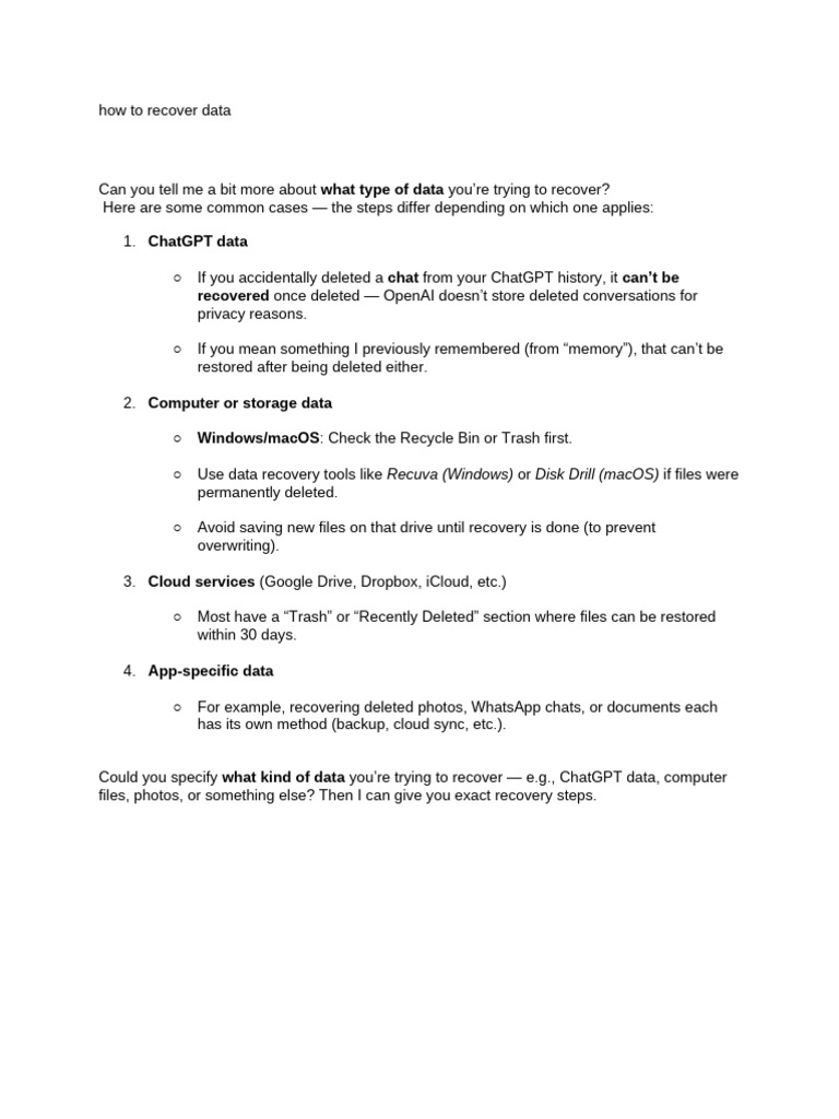 How To Recover Data | PDF