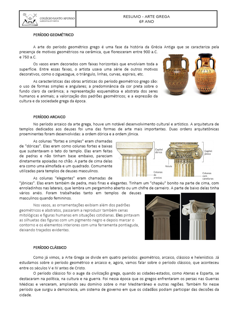Arte Grega: Períodos e Características | PDF | Grécia Antiga | Período ...