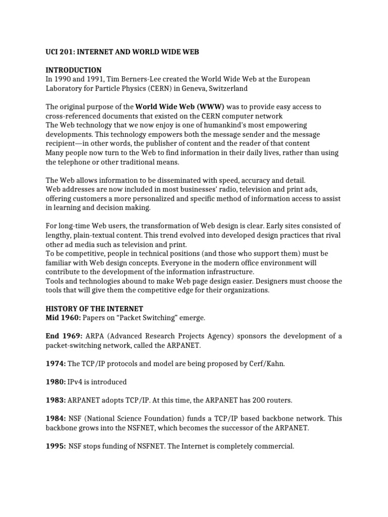 Internet and World Wide Web | PDF | World Wide Web | Internet & Web