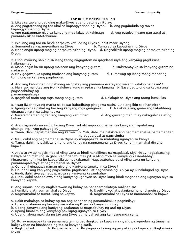 Summative Test # 3 & 4 | PDF