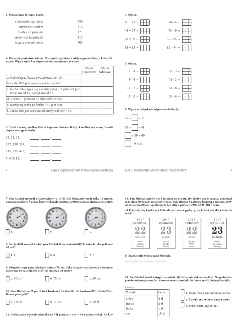 Lupa 3 Przykladowy Test Mat | PDF