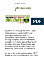 NDTV-Toyota Greenathon Movement: Example of Movement Marketing As A Tool For Brand Building
