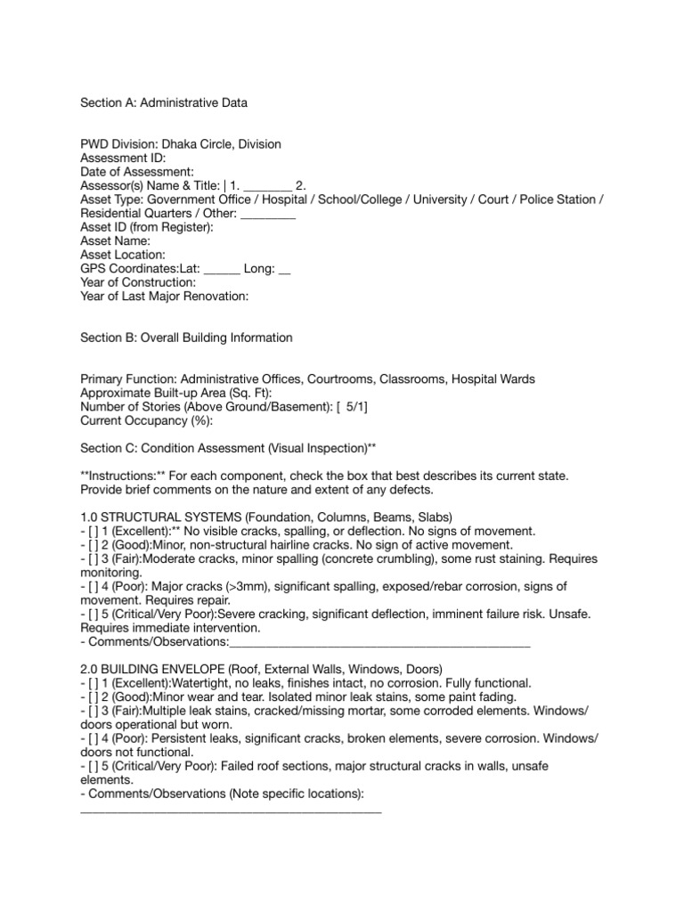 Building Condition Assessment Report | PDF | Corrosion | Leak