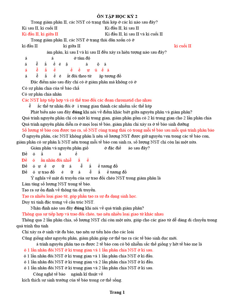 Trac Nghiem On Tap 59728 | PDF