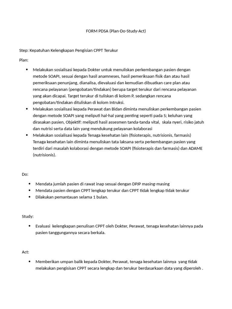 Peningkatan Kepatuhan CPPT Terukur | PDF