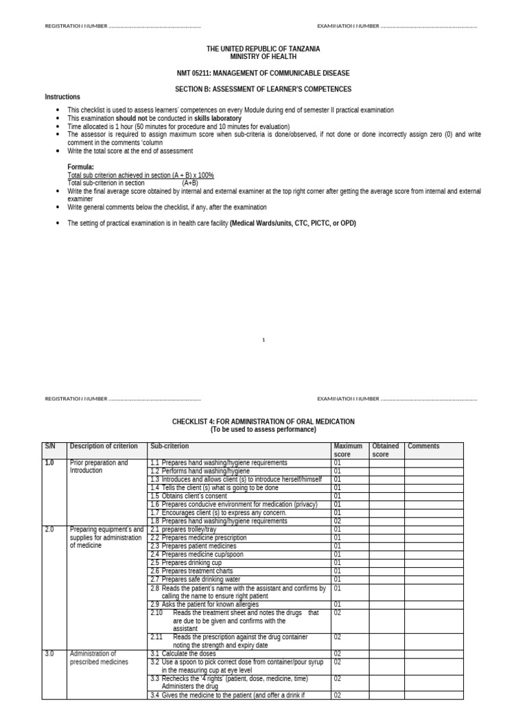 Checklist 4 - Oral Drug Administration | PDF | Prescription Drugs ...