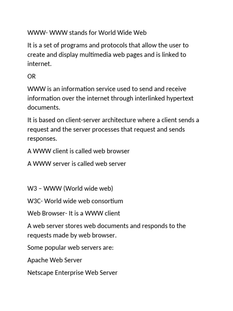 WWW Webpages | PDF | World Wide Web | Internet & Web