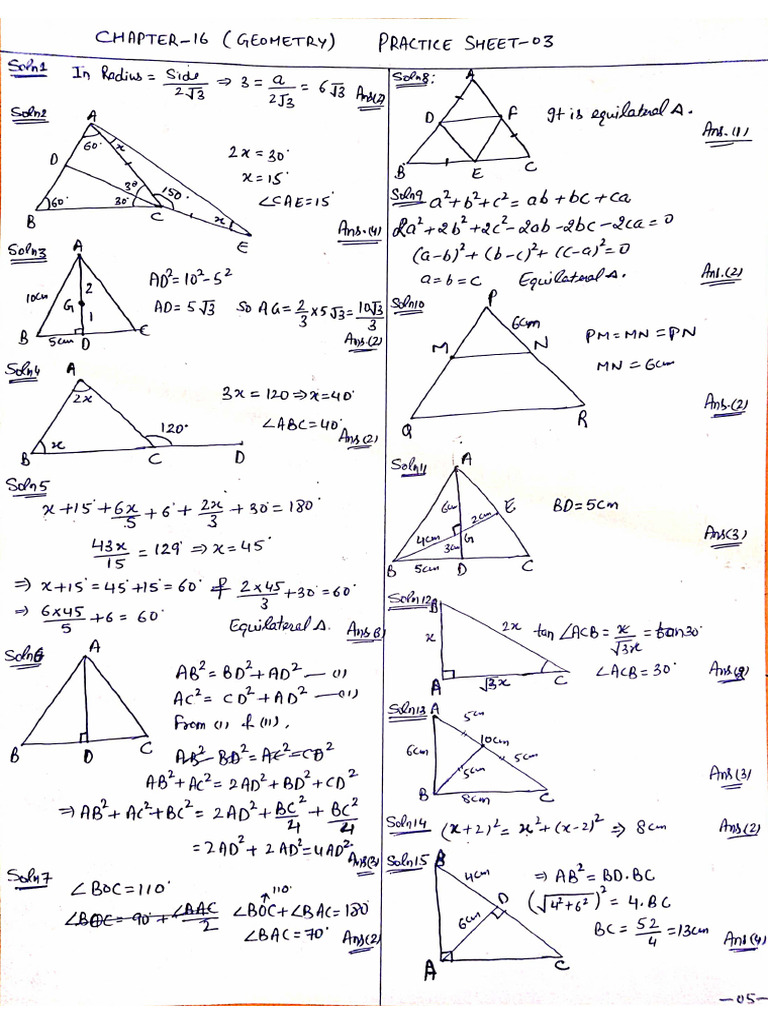 Geometry Sheet 3 Solution | PDF
