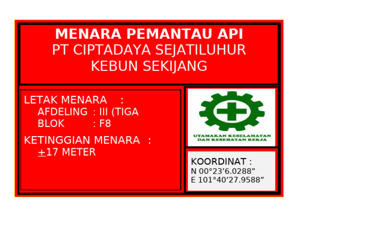 Menara Pemantau Api Kebun Sekijang | PDF