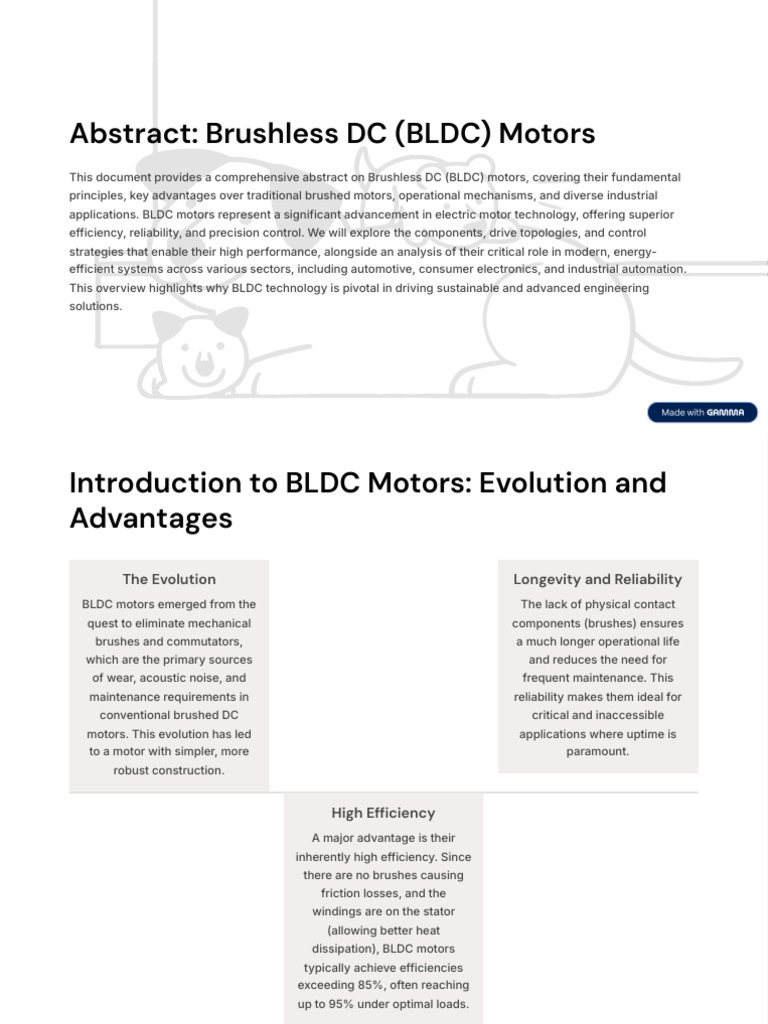 Overview of Brushless DC Motors | PDF | Electric Motor | Power Inverter