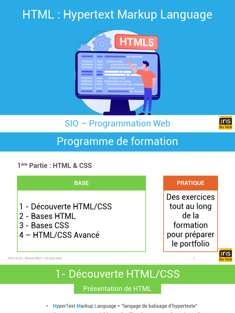 Introduction à HTML et CSS pour SIO | PDF | Html | Langage de balisage