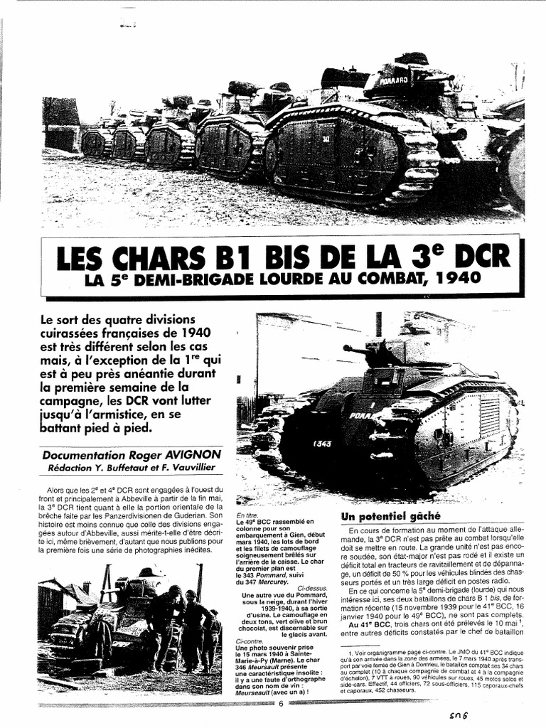 1940 - Les Chars B1 Bis de La 3ème DCR - SM06 | PDF