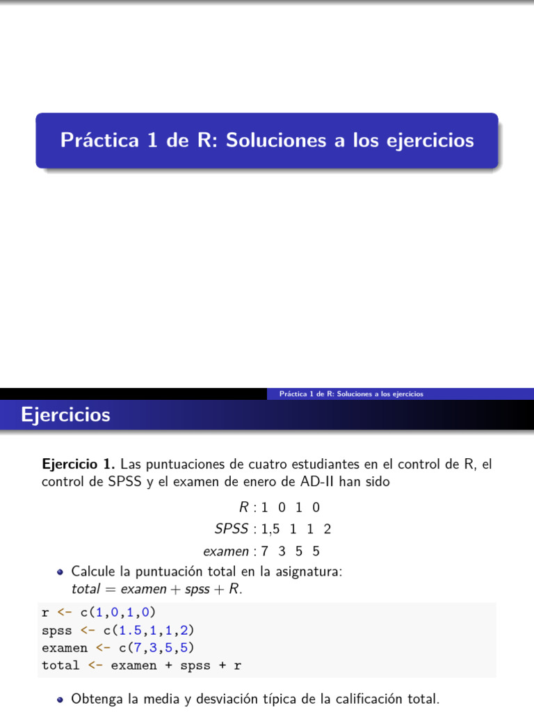 Soluciones a Ejercicios de R | PDF