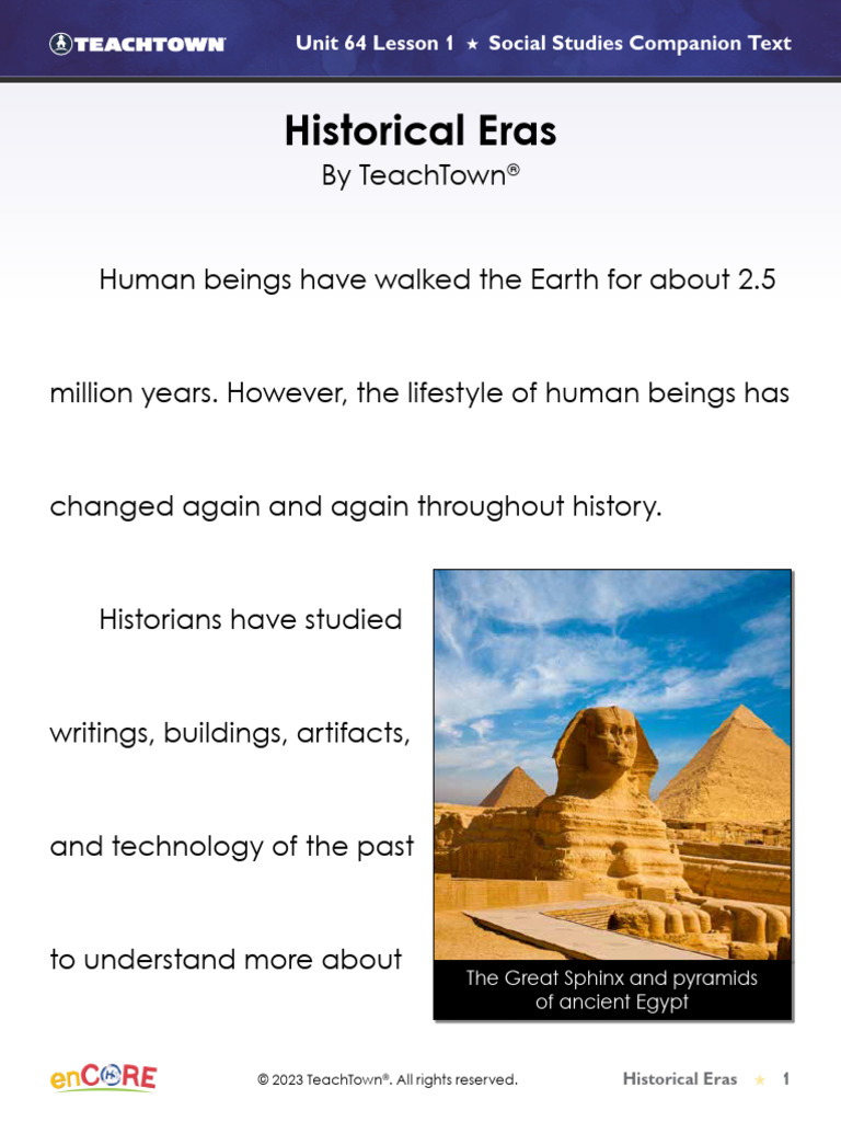 Overview of Historical Eras | PDF | Liberal Arts Education