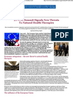 EU-U.S. Summit Signals New Threats To Natural Health Therapies