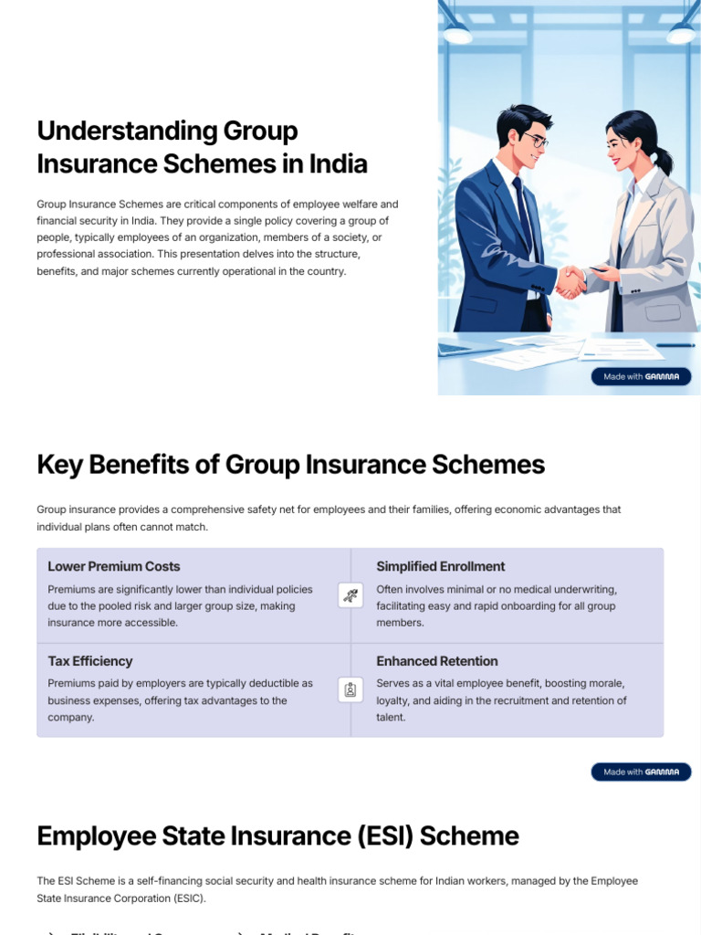 Group Insurance Schemes in India | PDF | Insurance | Employment