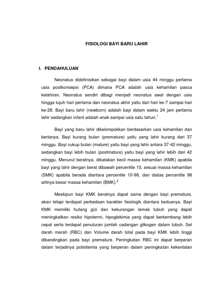 Fisiologi Bayi Baru Lahir