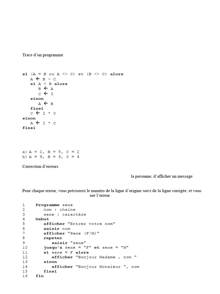 Notions de base en algorithmique | PDF | Mathématiques