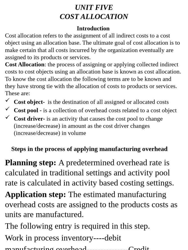 Understanding Cost Allocation Methods | PDF | Cost Of Goods Sold ...
