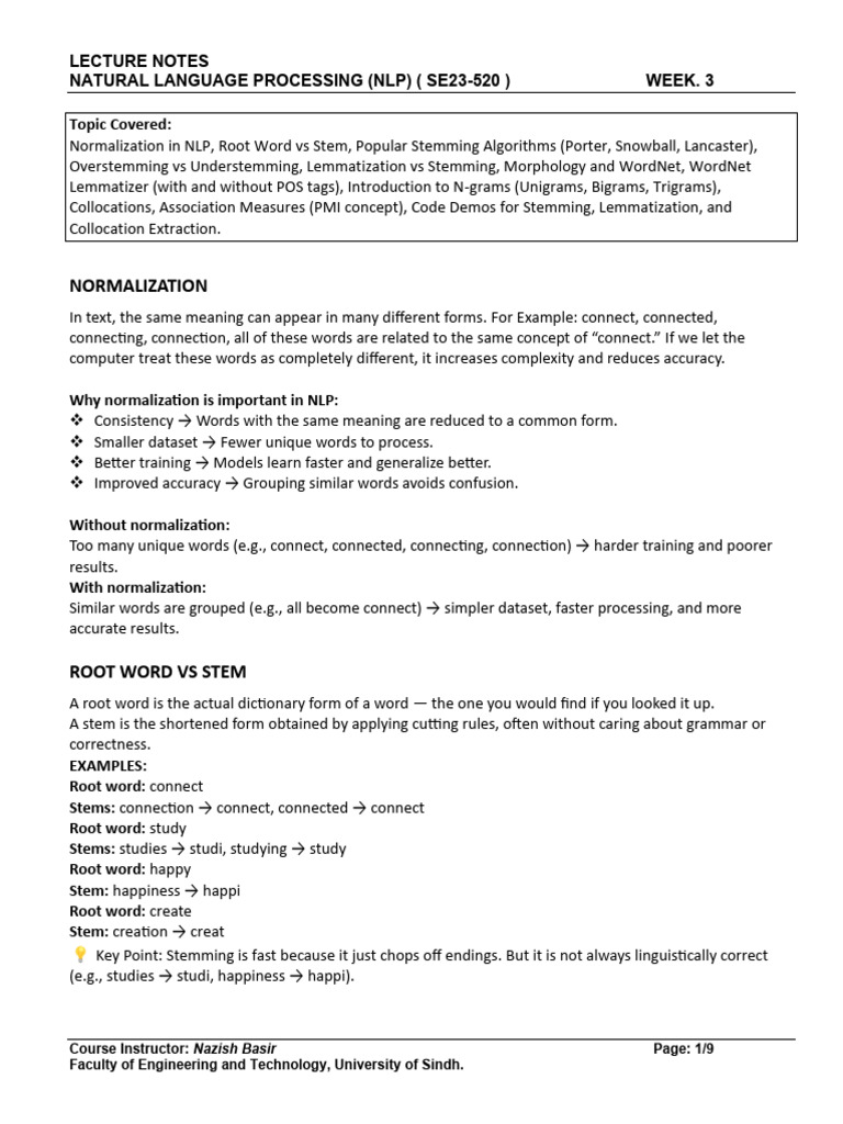 NLP Week 3 | PDF | Linguistics | Cognitive Science