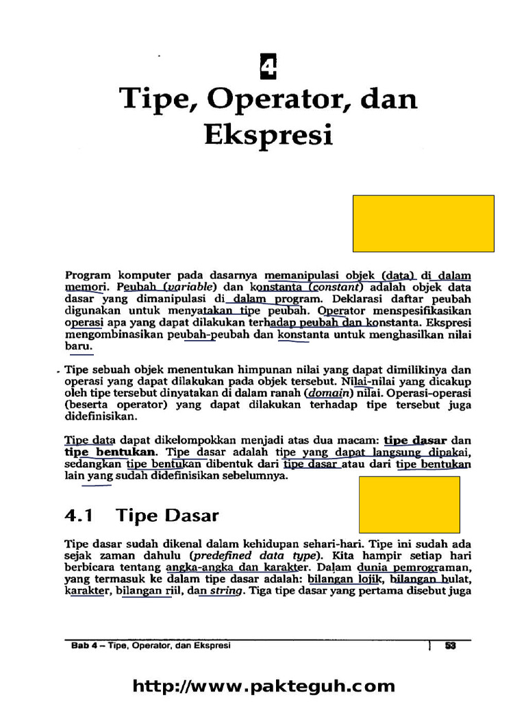 Tipe Data dan Operasi Logika Komputer | PDF