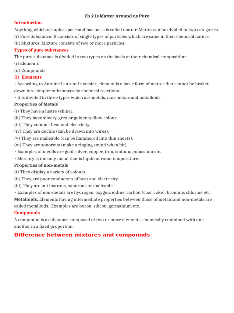 CH 2 Is Matter Around Us Pure | PDF | Mixture | Suspension (Chemistry)