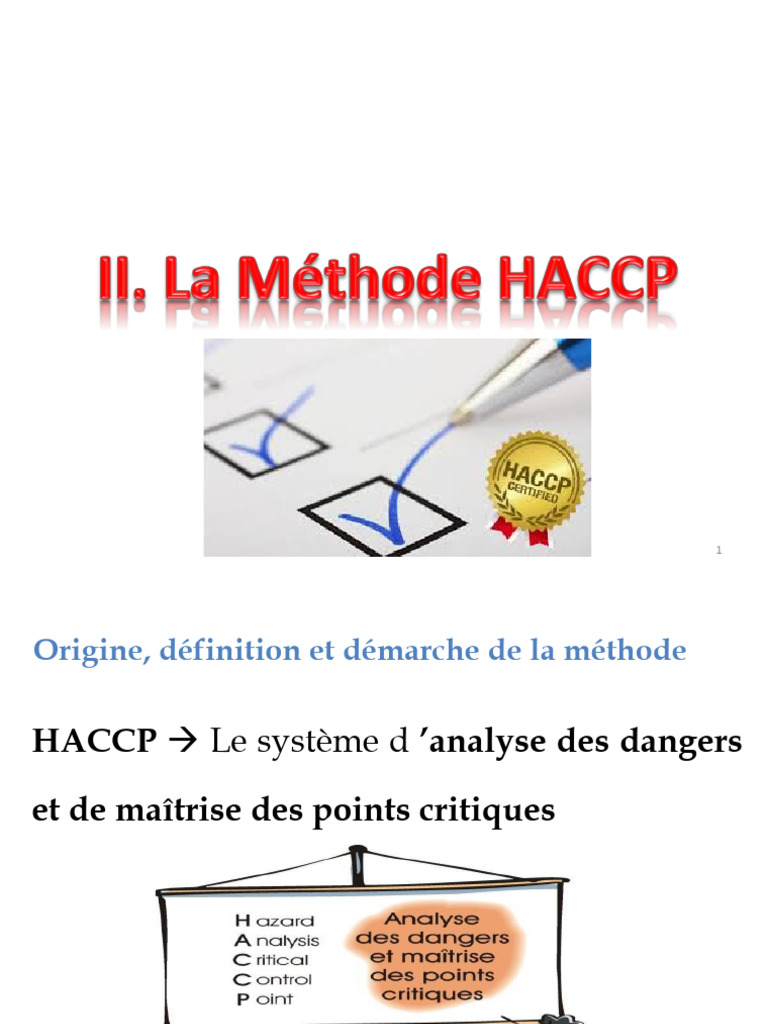 Méthode HACCP : Origine et Principes | PDF | Sécurité | Industrie ...