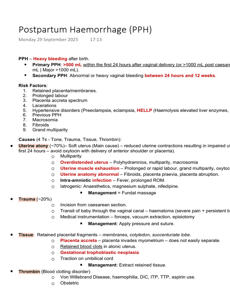 Understanding Postpartum Hemorrhage (PPH) | PDF | Childbirth | Human ...