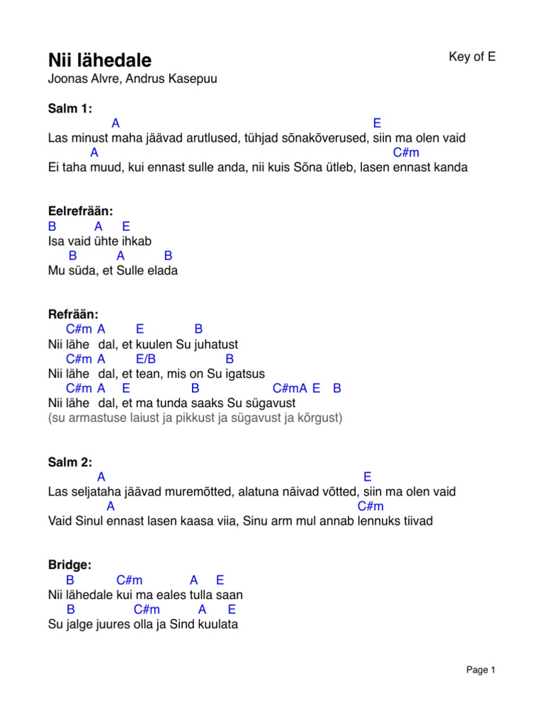 Nii Lähedale | PDF
