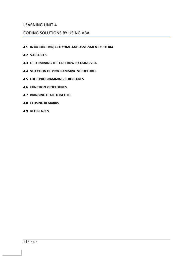VBA Coding Solutions for Automation | PDF | Microsoft Excel | Control Flow