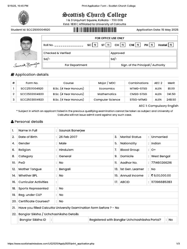 SCC Applicationform | PDF